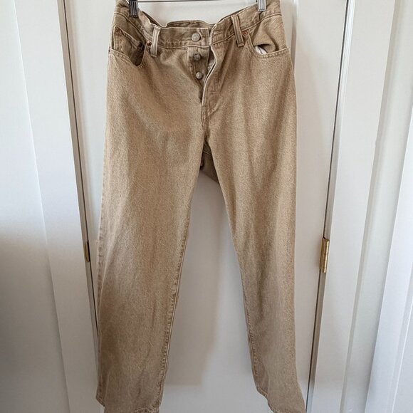 Levi’s Premium Beige Ribcage Straight Jeans - Picture 1 of 5